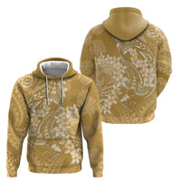 Yellow Polynesia Hammerhead Shark Tattoo With Plumeria Lei Zip Hoodie LT14 - Polynesian Pride