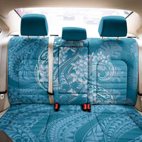 Blue Polynesia Hammerhead Shark Tattoo With Plumeria Lei Back Car Seat Cover LT14 - Polynesian Pride