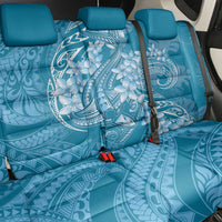 Blue Polynesia Hammerhead Shark Tattoo With Plumeria Lei Back Car Seat Cover LT14 - Polynesian Pride