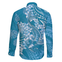 Blue Polynesia Hammerhead Shark Tattoo With Plumeria Lei Family Matching Mermaid Dress and Hawaiian Shirt LT14 - Polynesian Pride