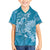 Blue Polynesia Hammerhead Shark Tattoo With Plumeria Lei Family Matching Summer Maxi Dress and Hawaiian Shirt