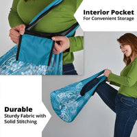 Blue Polynesia Hammerhead Shark Tattoo With Plumeria Lei Grocery Bag