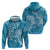 Blue Polynesia Hammerhead Shark Tattoo With Plumeria Lei Hoodie