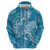 Blue Polynesia Hammerhead Shark Tattoo With Plumeria Lei Hoodie