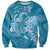 Blue Polynesia Hammerhead Shark Tattoo With Plumeria Lei Sweatshirt