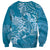 Blue Polynesia Hammerhead Shark Tattoo With Plumeria Lei Sweatshirt