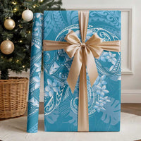 Blue Polynesia Hammerhead Shark Tattoo With Plumeria Lei Wrapping Paper - Polynesian Pride