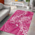 Pink Polynesia Hammerhead Shark Tattoo With Plumeria Lei Area Rug