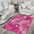 Pink Polynesia Hammerhead Shark Tattoo With Plumeria Lei Area Rug