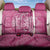 Pink Polynesia Hammerhead Shark Tattoo With Plumeria Lei Back Car Seat Cover