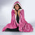 Pink Polynesia Hammerhead Shark Tattoo With Plumeria Lei Hooded Blanket
