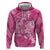 Pink Polynesia Hammerhead Shark Tattoo With Plumeria Lei Hoodie