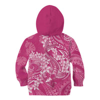 Pink Polynesia Hammerhead Shark Tattoo With Plumeria Lei Kid Hoodie
