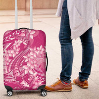 Pink Polynesia Hammerhead Shark Tattoo With Plumeria Lei Luggage Cover LT14 Pink - Polynesian Pride