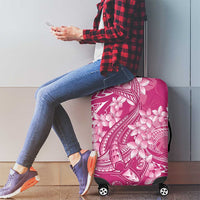 Pink Polynesia Hammerhead Shark Tattoo With Plumeria Lei Luggage Cover LT14 - Polynesian Pride