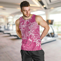 Pink Polynesia Hammerhead Shark Tattoo With Plumeria Lei Men Tank Top