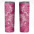 Pink Polynesia Hammerhead Shark Tattoo With Plumeria Lei Skinny Tumbler
