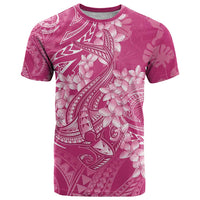 Pink Polynesia Hammerhead Shark Tattoo With Plumeria Lei T Shirt