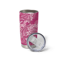 Pink Polynesia Hammerhead Shark Tattoo With Plumeria Lei Tumbler Cup LT14 - Polynesian Pride