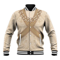 Mauri Ribaberiki Kiribati Baseball Jacket Cowrie Shells Lei Palm Leaf Weaving