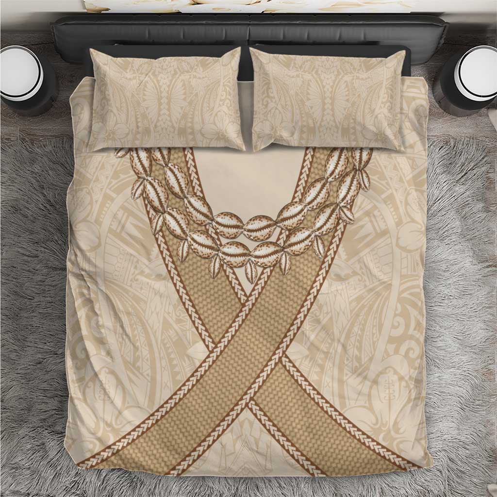 Mauri Ribaberiki Kiribati Bedding Set Cowrie Shells Lei Palm Leaf Weaving