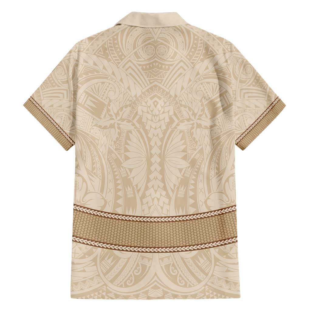 Mauri Ribaberiki Kiribati Family Matching Off Shoulder Maxi Dress and Hawaiian Shirt Cowrie Shells Lei Palm Leaf Weaving