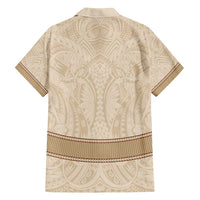 Mauri Ribaberiki Kiribati Family Matching Puletasi and Hawaiian Shirt Cowrie Shells Lei Palm Leaf Weaving