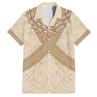 Mauri Ribaberiki Kiribati Family Matching Tank Maxi Dress and Hawaiian Shirt Cowrie Shells Lei Palm Leaf Weaving