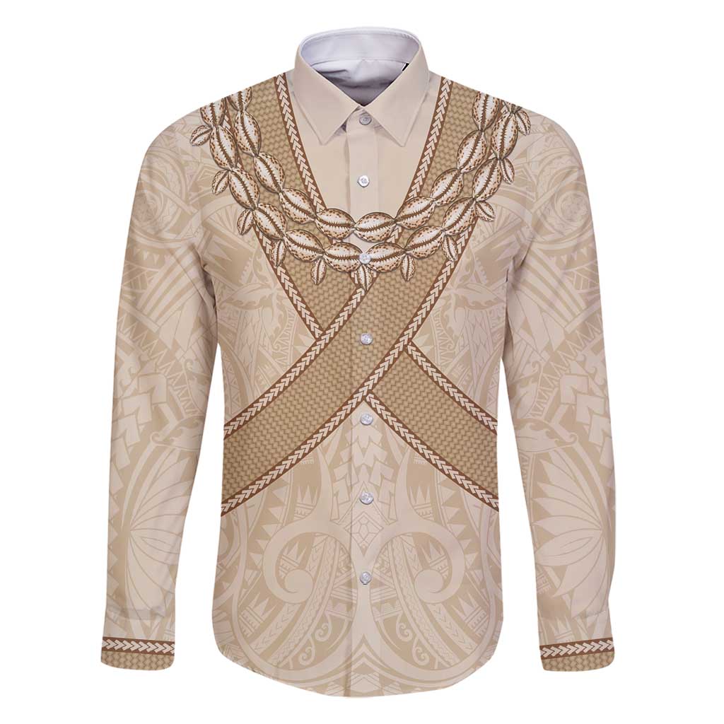 Mauri Ribaberiki Kiribati Family Matching Tank Maxi Dress and Hawaiian Shirt Cowrie Shells Lei Palm Leaf Weaving