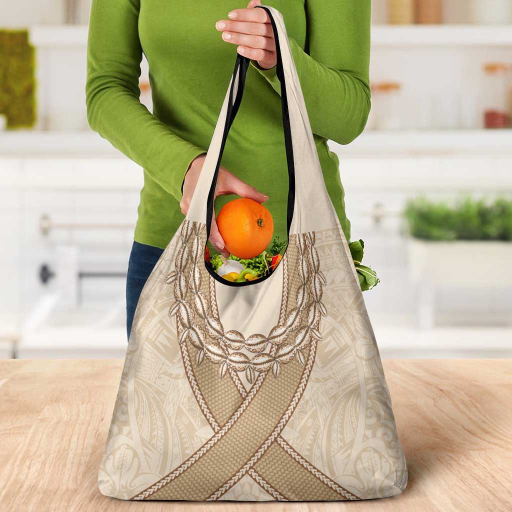 Mauri Ribaberiki Kiribati Grocery Bag Cowrie Shells Lei Palm Leaf Weaving