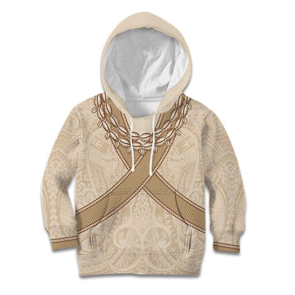 Mauri Ribaberiki Kiribati Kid Hoodie Cowrie Shells Lei Palm Leaf Weaving