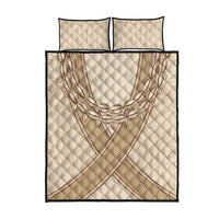 Mauri Ribaberiki Kiribati Quilt Bed Set Cowrie Shells Lei Palm Leaf Weaving