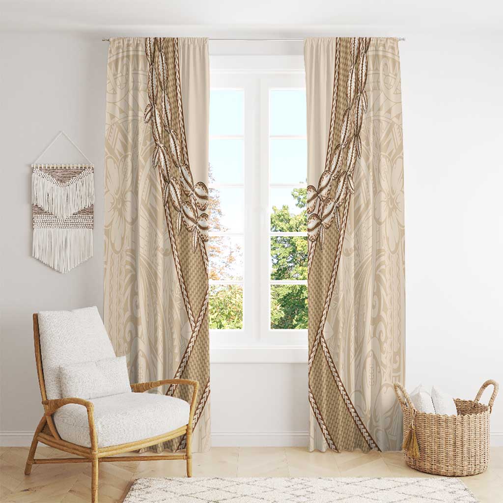 Mauri Ribaberiki Kiribati Window Curtain Cowrie Shells Lei Palm Leaf Weaving