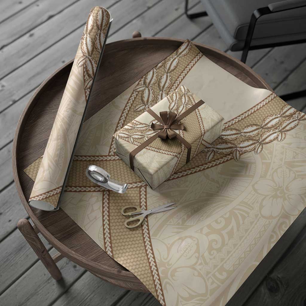 Mauri Ribaberiki Kiribati Wrapping Paper Cowrie Shells Lei Palm Leaf Weaving - Polynesian Pride