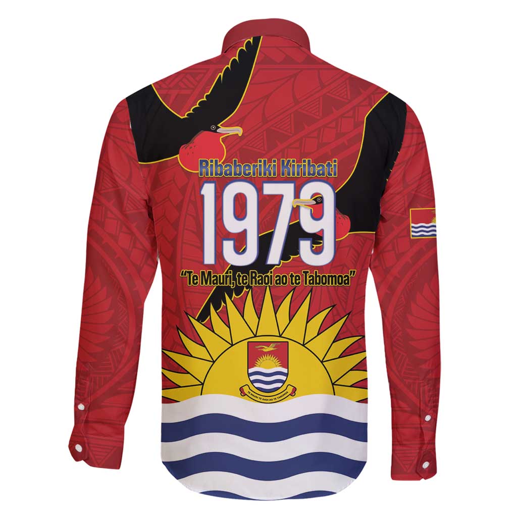 Mauri Kiribati Independence Day Family Matching Long Sleeve Bodycon Dress and Hawaiian Shirt 1979 Proud National Frigatebird