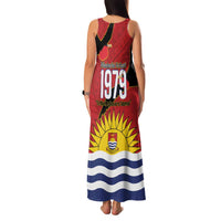 Mauri Kiribati Independence Day Family Matching Tank Maxi Dress and Hawaiian Shirt 1979 Proud National Frigatebird