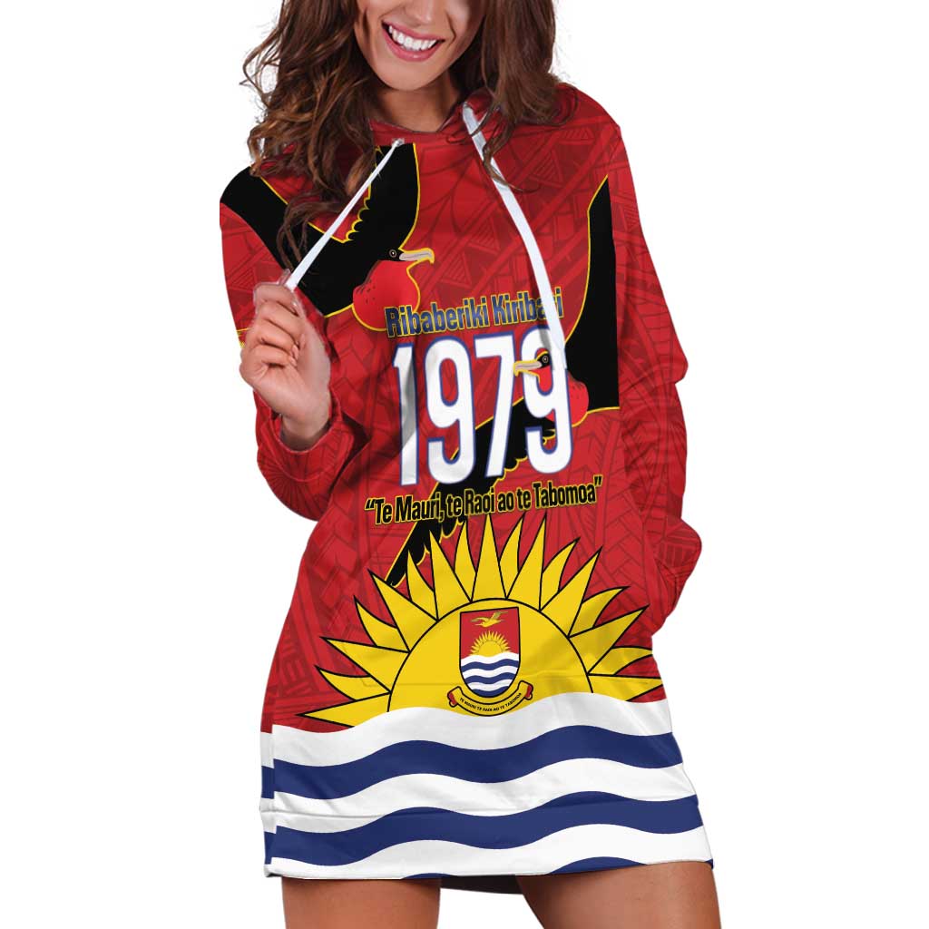 Mauri Kiribati Independence Day Hoodie Dress 1979 Proud National Frigatebird