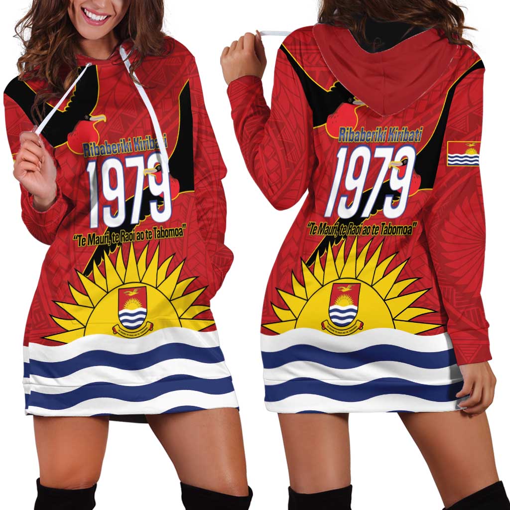 Mauri Kiribati Independence Day Hoodie Dress 1979 Proud National Frigatebird