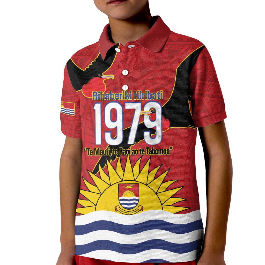 Mauri Kiribati Independence Day Kid Polo Shirt 1979 Proud National Frigatebird