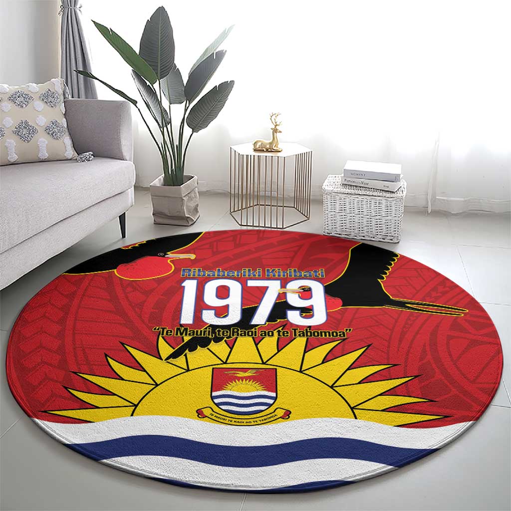 Mauri Kiribati Independence Day Round Carpet 1979 Proud National Frigatebird