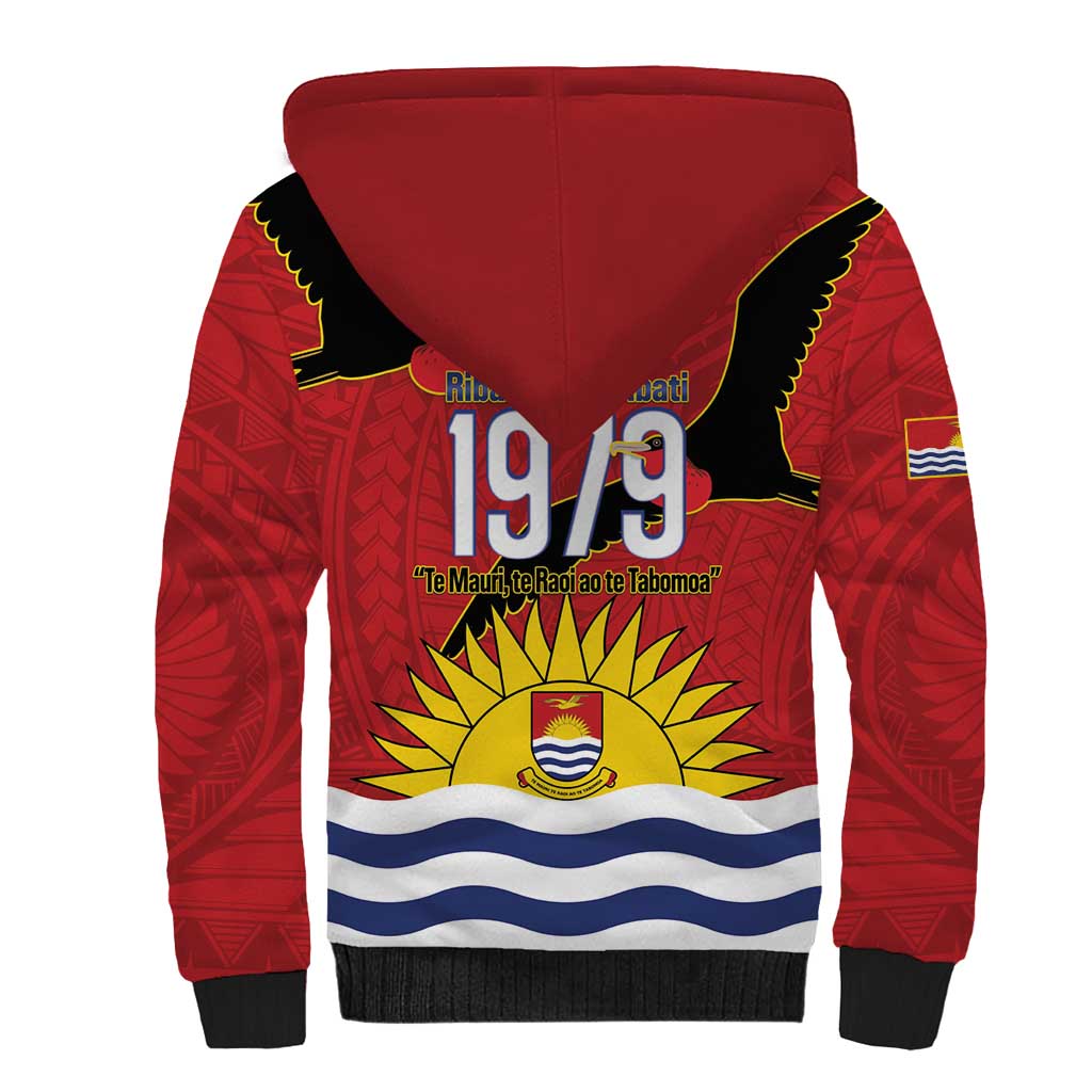 Mauri Kiribati Independence Day Sherpa Hoodie 1979 Proud National Frigatebird