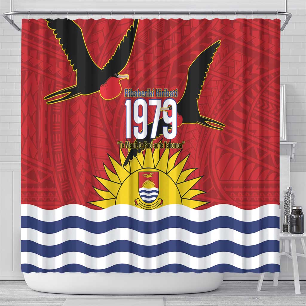 Mauri Kiribati Independence Day Shower Curtain 1979 Proud National Frigatebird