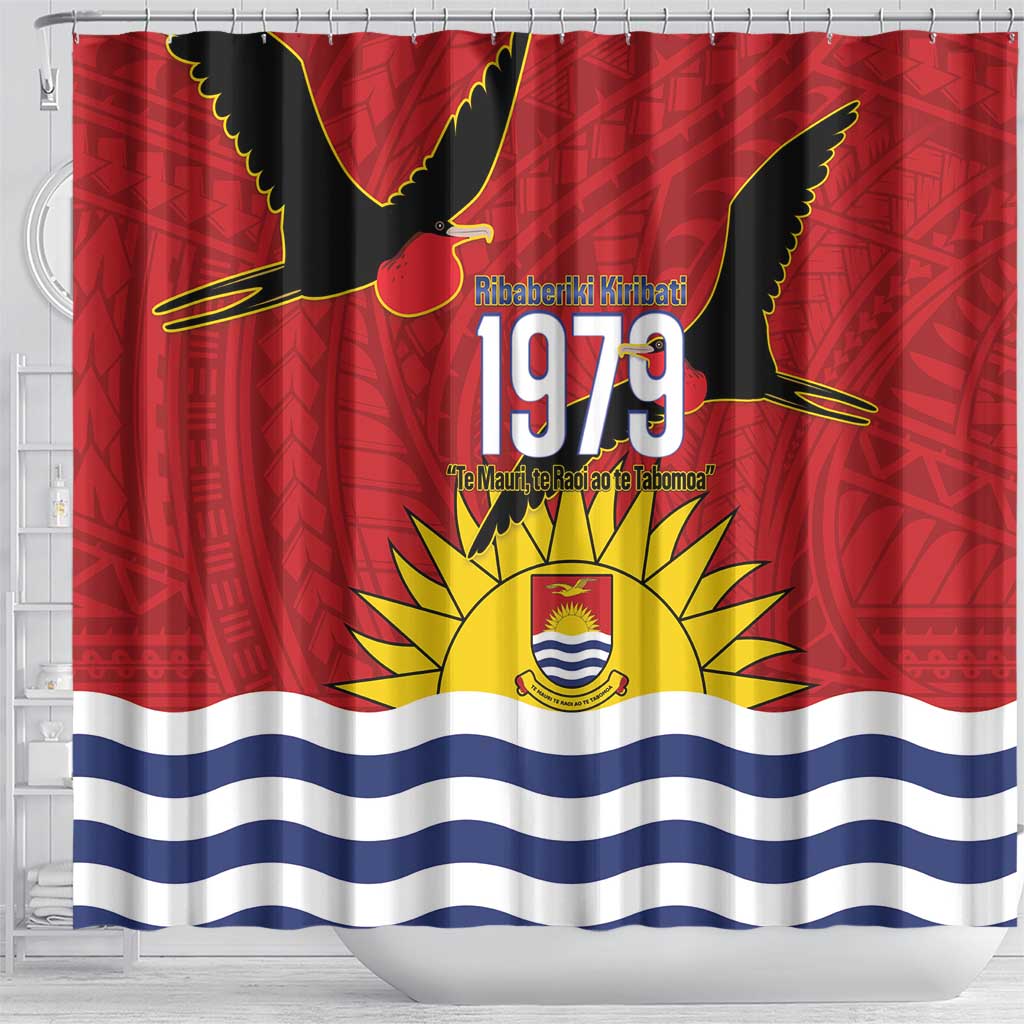 Mauri Kiribati Independence Day Shower Curtain 1979 Proud National Frigatebird