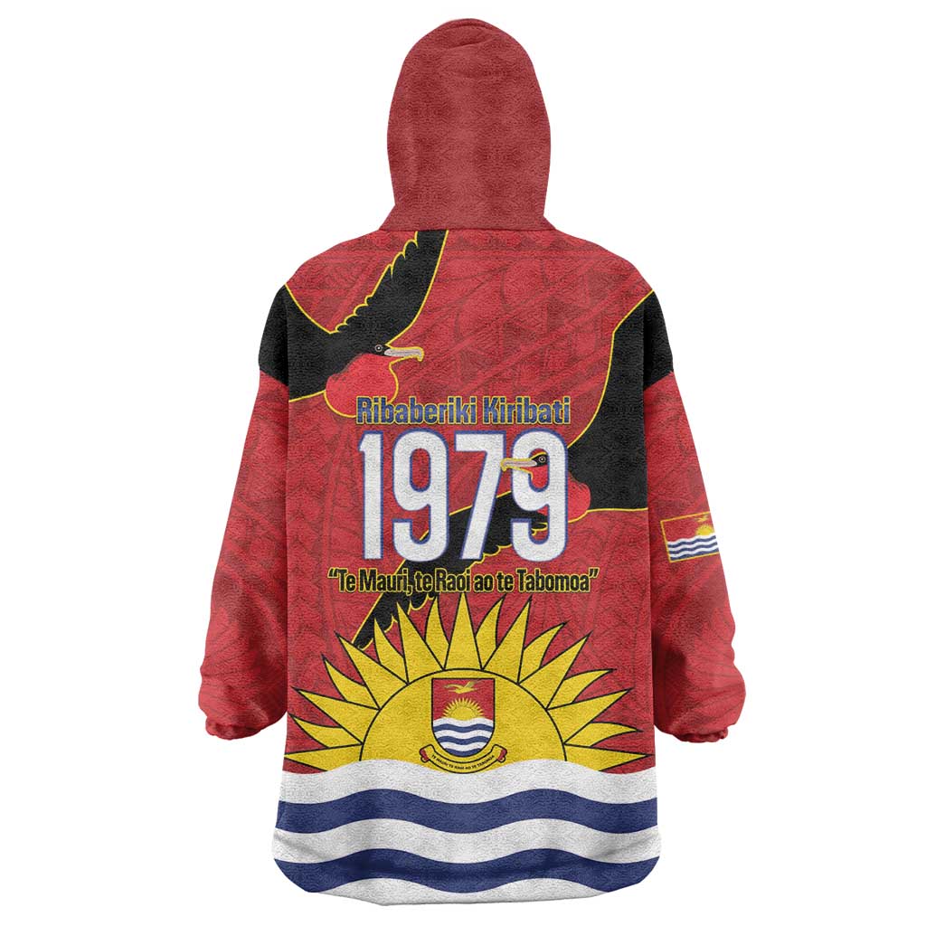 Mauri Kiribati Independence Day Wearable Blanket Hoodie 1979 Proud National Frigatebird