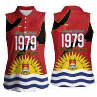 Mauri Kiribati Independence Day Women Sleeveless Polo Shirt 1979 Proud National Frigatebird