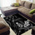 Black Hafa Adai Guam Area Rug Chamorro Latte Stone Hand With Plumeria