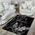 Black Hafa Adai Guam Area Rug Chamorro Latte Stone Hand With Plumeria