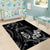 Black Hafa Adai Guam Area Rug Chamorro Latte Stone Hand With Plumeria