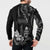 Black Hafa Adai Guam Button Sweatshirt Chamorro Latte Stone Hand With Plumeria
