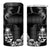 Black Hafa Adai Guam 4 in 1 Can Cooler Tumbler Chamorro Latte Stone Hand With Plumeria